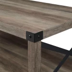 Desert Fields Magnolia Metal X Coffee Table, Gray Wash