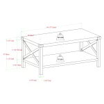 Desert Fields Magnolia Metal X Coffee Table, Gray Wash