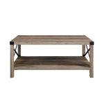 Desert Fields Magnolia Metal X Coffee Table, Gray Wash