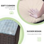 Devoko Patio Conversation Set Outdoor Furniture Set PE Rattan Wicker Chairs and Table Set of 3, Brown/Beige