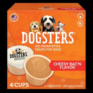 Dogsters Frozen Ice Cream Style Treats for Dogs Cheesy Bac'n Flavor