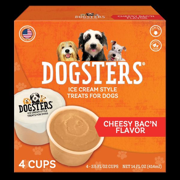 Dogsters Frozen Ice Cream Style Treats for Dogs Cheesy Bac'n Flavor