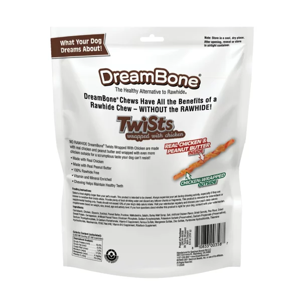 DreamBone Twists Wrapped with Chicken Rawhide-Free Dog Chews, 8.8 Oz. (36 Count)