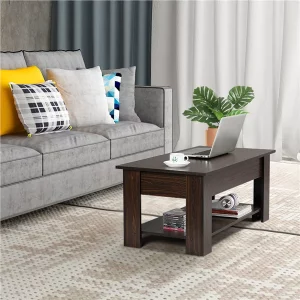 Easyfashion Modern 38.6 Rectangle Wooden Lift Top Coffee Table with Lower Shelf, Multiple Colors and Sizes(1)