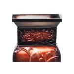 Elegant Expressions Metal Tall Red Embossed Vase