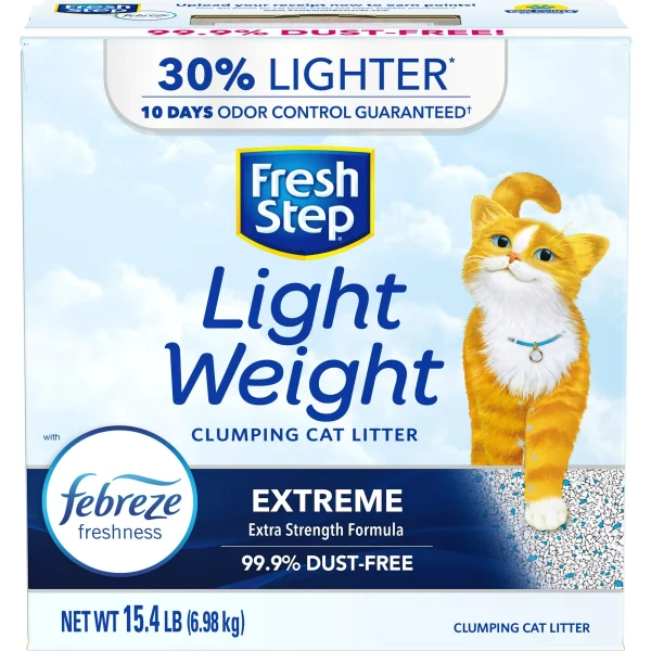 Fresh Step Lightweight Extreme Scented Litter with Febreze, Clumping Cat Litter, 15.4 lb