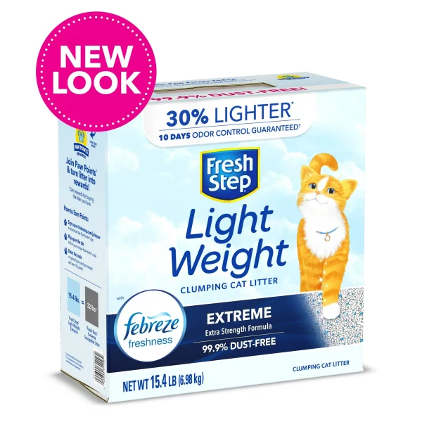 Fresh Step Lightweight Extreme Scented Litter with Febreze, Clumping Cat Litter, 15.4 lb