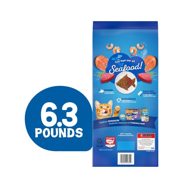 Friskies Dry Cat Food, Seafood Sensations, 6.3 lb. Bag