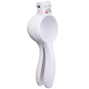 The Pioneer Woman Garden Party Handheld Cast Citrus Fruit Press Juicer with Filter, White