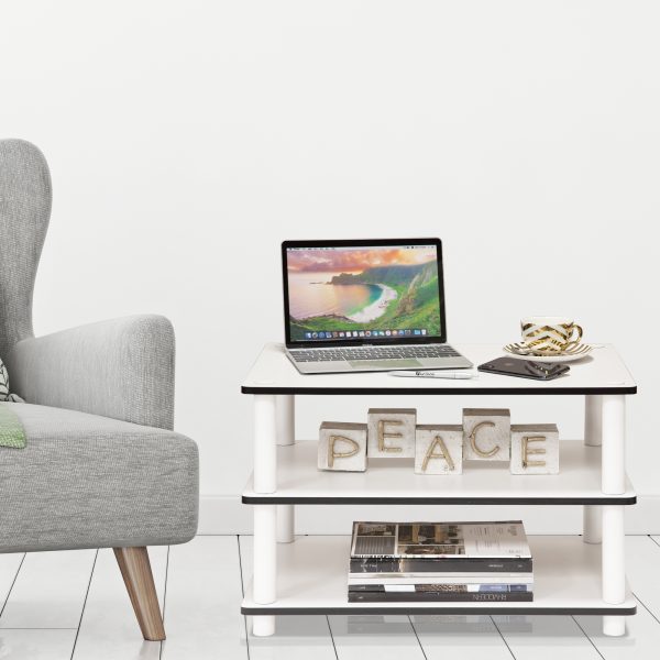 Furinno 11173 Just 3-Tier No-Tools Coffee Table, White