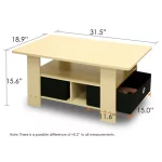 Furinno Coffee Table w/Bin Drawer