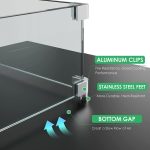 GASPRO 40.5" x 12.5" Glass Wind Guard for Rectangular Fire Tabler, for 56/57 inch Fire Table and 36" x 6" Drop-in Fire Pit Pan, 5/16" Thick