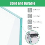 GASPRO 40.5" x 12.5" Glass Wind Guard for Rectangular Fire Tabler, for 56/57 inch Fire Table and 36" x 6" Drop-in Fire Pit Pan, 5/16" Thick