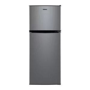 Galanz 4.6. Cu ft Two Door Mini Refrigerator with Freezer, Stainless Steel