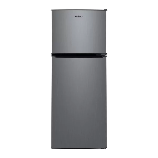 Galanz 4.6. Cu ft Two Door Mini Refrigerator with Freezer, Stainless Steel