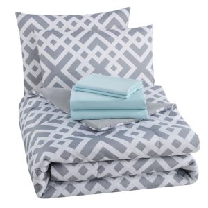 Gray Geometric 8 Piece Bed in a Bag Comforter Set Image 2