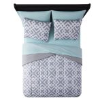 Mainstays Gray Geometric 8 Piece Bed in a Bag Comforter Set with Sheets, Queen