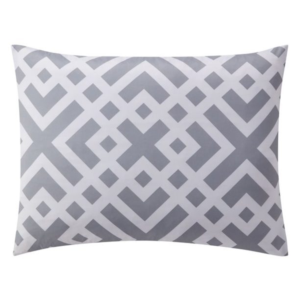 Mainstays Gray Geometric 8 Piece Bed in a Bag Comforter Set with Sheets, Queen