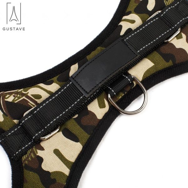 Gustave No Pull Dog Harness for Large Dog Adjustable Pet Vest Harness with belt buckle for Outdoor Walking (Camouflage,L)