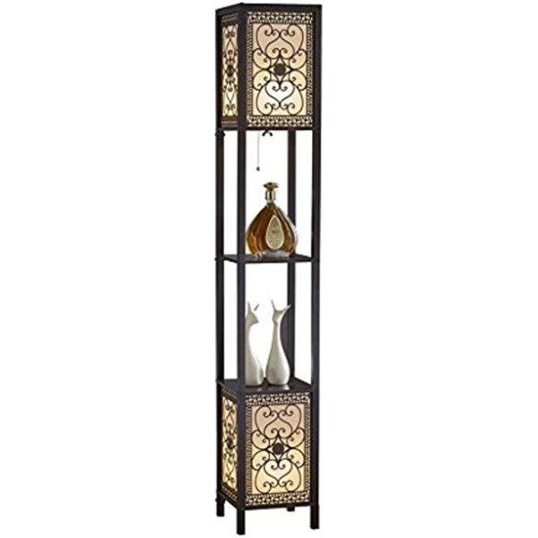 Artiva USA A808102DEX Infinity Heart Shelf Floor Lamp, 64", Expresso