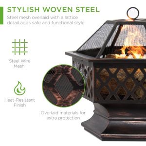 Hex-Shaped Steel Fire Pit for Garden Image 2