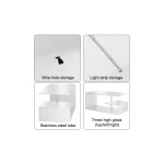 "High Gloss Coffee Table G Shape LED Coffee Table for Living Room, White"