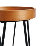 Home Décor Collection Wood & Metal Round Modern Accent End Side Coffee Table - 23" x 12" x 12"