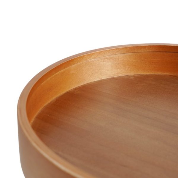 Home Décor Collection Wood & Metal Round Modern Accent End Side Coffee Table - 23" x 12" x 12"