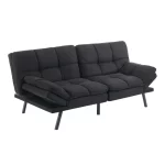 Mainstays Channel Cushion Futon, Grey Microfiber