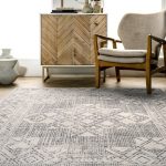 nuLOOM Mia Machine Washable Geometric Medallion Area Rug, 5' x 8', Light Gray
