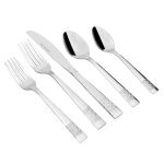 Mainstays Pierremont 20 Piece Polished Stainless Steel Flatware Set, Silver Tableware