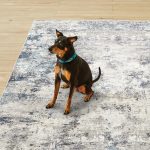 Better Homes and Gardens Abstract Machine Washable Area Rug, Navy, 5'x7'