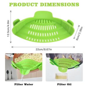 Image 2 of Clip On Pasta Strainer For Pots Silicone Food Strainer Hands