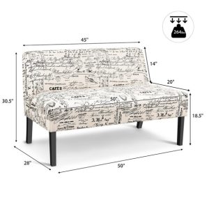 Image 2 of Costway Armless Loveseat Sofa
