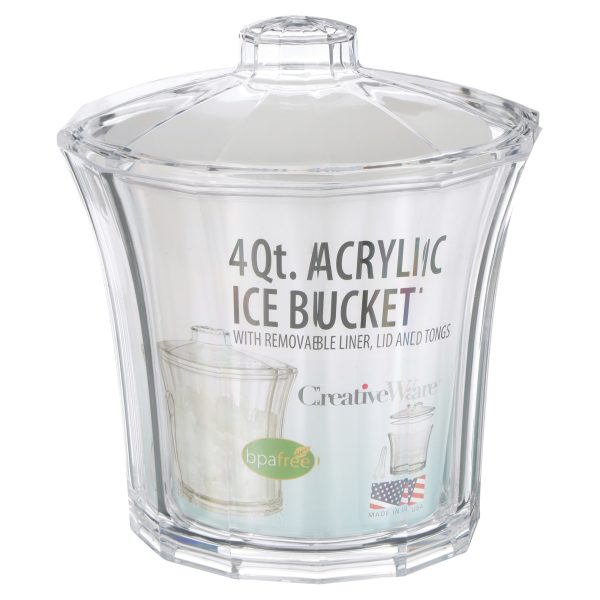 Creative Ware Insulated Acrylic Ice Bucket and Tongs