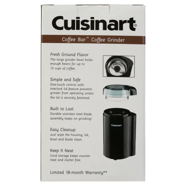 Cuisinart 12 Cup Coffee Bar Coffee Grinder, Black, DCG-20BKN