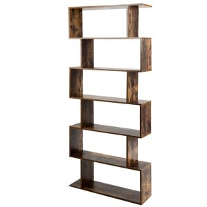 Image 2 of Gymax 6-Tier S-Shape Bookcase