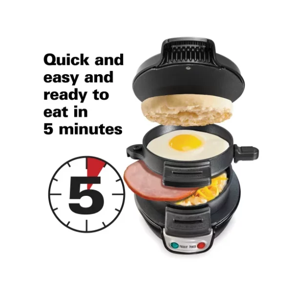 Hamilton Beach Breakfast Sandwich Maker, Black, Model 25621