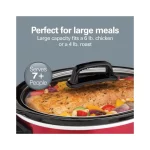 Hamilton Beach Slow Cooker, Large Capacity, Serves 7+, 6 Quarts, Red, 33666