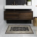 Ruggable Verena Machine Washable Farmhouse Border Area Rug 2' x 3', Dark Wood