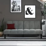 Mainstays Channel Cushion Futon, Grey Microfiber