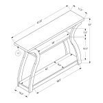 Monarch Contemporary Accent Table 47"L, Cappuccino Finish