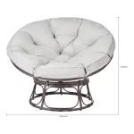 Papasan Chair 46" Wide, Pumice Gray, Upholstery