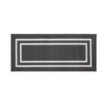 Washable Skid-Resistant Runner Rug, Border, Dark Grey and White, 26" x 45"
