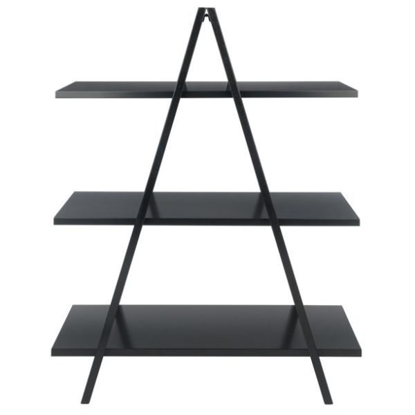 Winsome Wood Aaron 3-Tier A-Frame Shelf, Black Finish