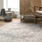 nuLOOM Mia Machine Washable Geometric Medallion Area Rug, 5' x 8', Light Gray