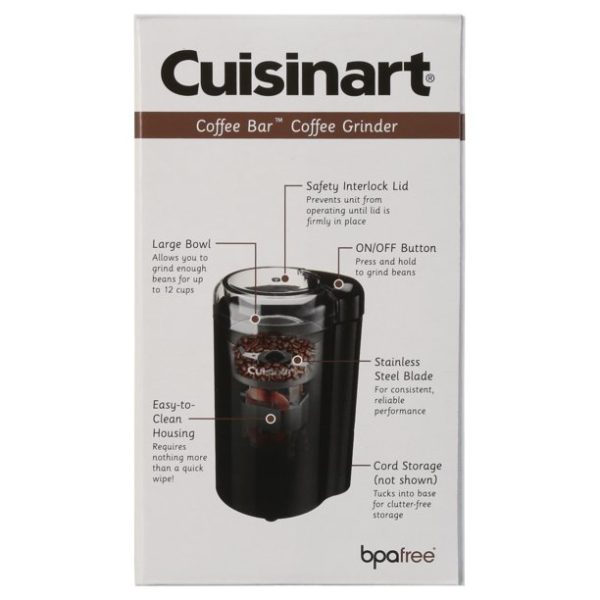 Cuisinart 12 Cup Coffee Bar Coffee Grinder, Black, DCG-20BKN