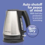 Hamilton Beach Electric Kettle, 1 Liter Capacity, Stainless Steel and Black, Model 40901
