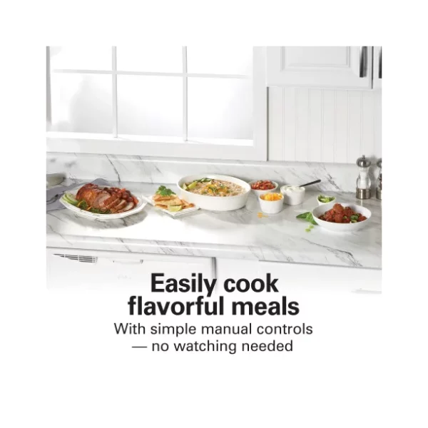 Hamilton Beach Slow Cooker, Large Capacity, Serves 7+, 6 Quarts, Red, 33666