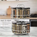 Kamenstein Filled 16 Jar Chrome Wire Revolving Spice Rack